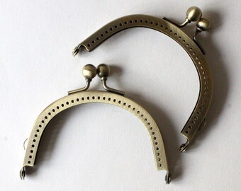 8.5cm Semicircle bronze kiss lock coin purse frame, Set for two
