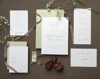 Invitation card with handwritten calligraphy * individual invitation *