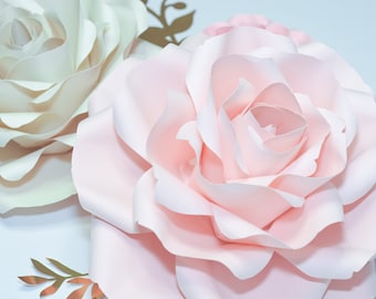 Paper flower template. PDF and SVG. Anna rose 10-12 inch flower.