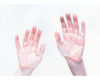 5x7" hand art - giclee print - "Two Hands"