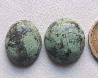 2 Pieces, Turquoise Cabochon, Oval Shape Turquoise, Turquoise Jewelry Cabochon for Silversmith