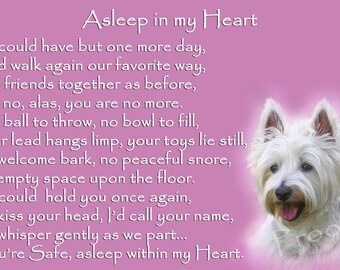 West Highland White Terrier Westie Memorial Fridge Magnet pet loss bereavement gift
