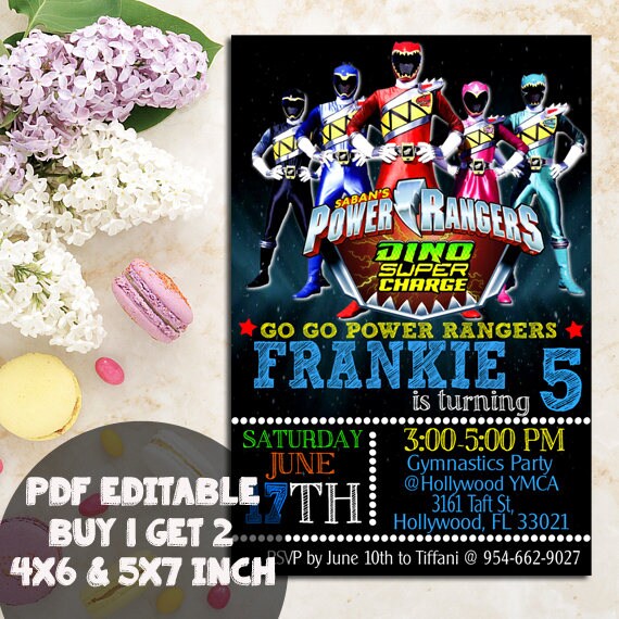 Power Ranger Invitation Power Ranger Birthday Invitation