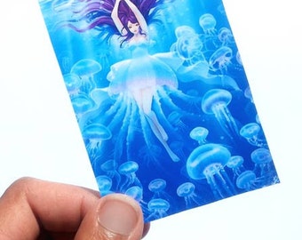Jellyfish girl ACEO print