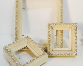 3 Vintage Layered Wood Ornate Frames Mid Century Picture Photo Art Wooden Frames Mantel or Hanging Frames