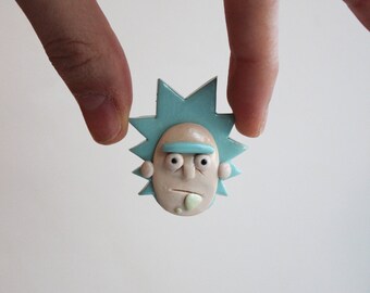 Rick and Morty brooch gift Rick Sanchez pin Rick Sanchez brooch Pickle rick Funny brooch gift Cartoon jewelry Christmas Funny gift for him