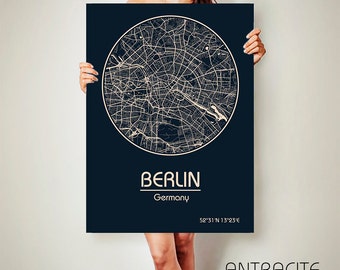 BERLIN Germany CANVAS Map Berlin Germany Poster City Map Berlin Germany Art Print Berlin Germany poster Berlin Germany map art Berlin map