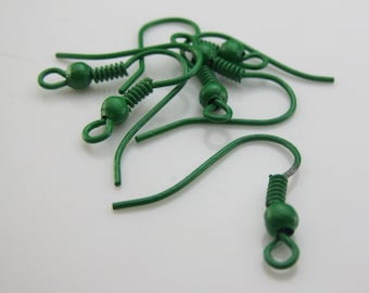 20 Green Earring Wires Ear Wires Earring Findings Earring Hooks U.S Seller - ew075