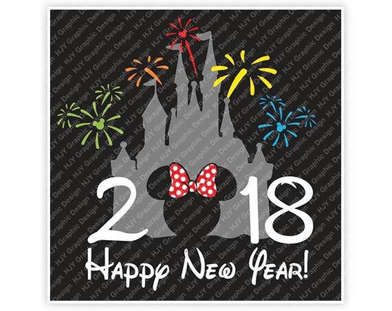 Download Disney Happy New Year 2018 Castle Fireworks Minnie Head