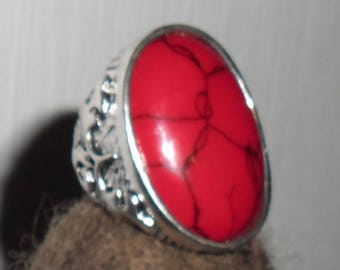 large red cabochon "Namyah" ring.