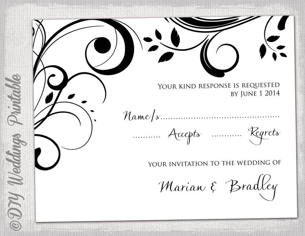 Free Printable Wedding Response Cards