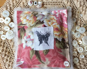 Shabby Floral Lavender Sachet Mother's Day Butterfly Cottage Farmhouse Decor