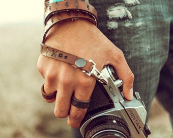 Southwest Camera Strap, Cactus Camera Strap, Native American Camera Strap, Vintage Camera Strap, Leather Camera Strap