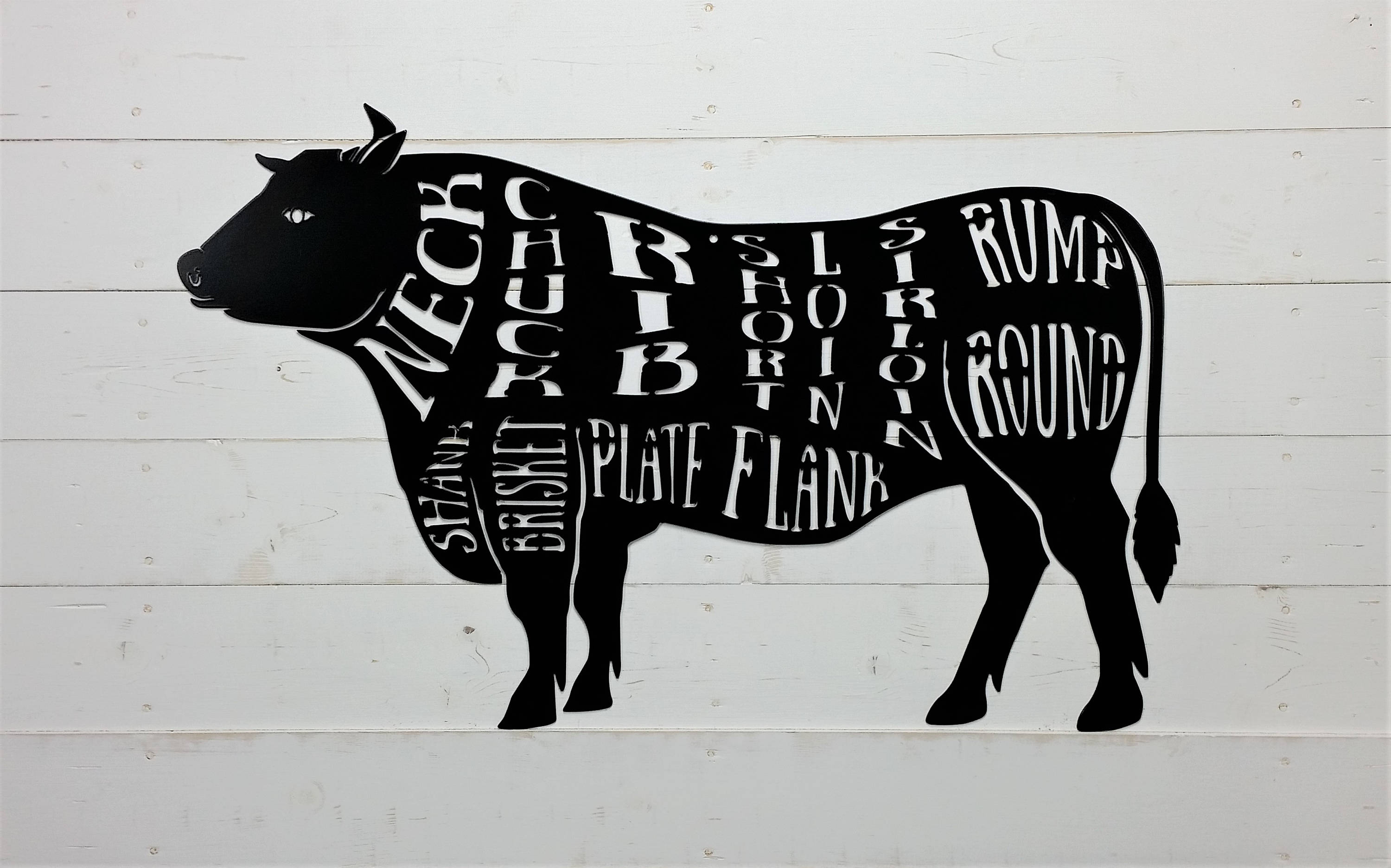 Cow Butcher Shop Sign Beef Meat Chart Butcher Diagram Meat