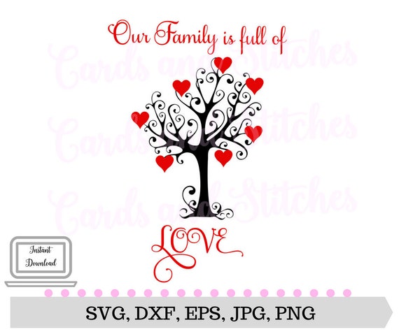 Download Family Tree SVG Valentine Tree SVG Love Hearts SVG