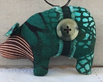 decorative hanging ornaments - novelty gifts - Christmas tree ornaments - fabric pig ornaments - seasonal decor - cottage Christmas decor