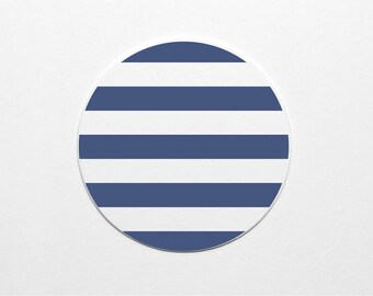 Letterpress Navy Stripes Coaster