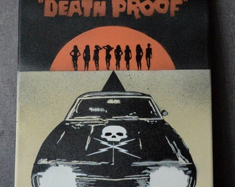 Death Proof 11x14 Canvas, Spray Paint Art