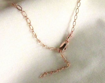 Rose Gold Chain Anklet - Fancy Textured Oval Links - Delicate Chain Link Ankle Bracelet - Adjustable to just over 10 inches