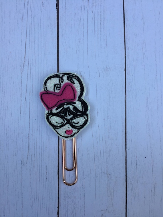 Fashion Girl With Bow & Glasses Planner Clip/Planner Clip/Bookmark. Washi Girl Planner Clip. Fashion Girl Planner Clip. Planner Girl