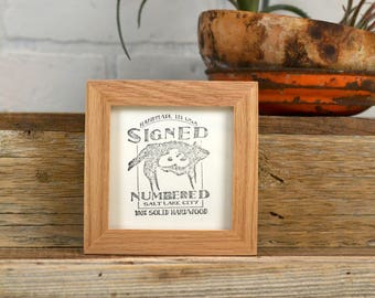 4x4 Square Photo Frame in Peewee Style with Natural Oak Wood Finish - IN STOCK Same Day Shipping - 4 x 4 Photo Frames