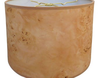 Royal Designs Light Brown Wood Texture Hardback Lamp Shade