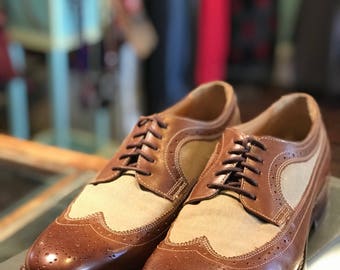 Two Toned Oxford Wingtip Shoes 9 1/2