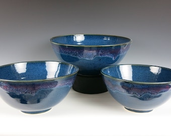 ceramic nesting bowls, bowl set, stacking bowls, stoneware bowls, serving bowls, handmade, mixing bowls, kitchen bowls, pottery bowls