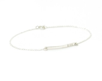 Engraved bar bracelet - sterling silver bracelet - skinny bar bracelet - minimalist jewelry - delicate jewelry - Personalized Bar Bracelet