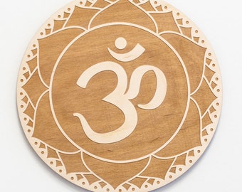 Crown Chakra Wood Sign - Spiritual Wall Art, Wood Art, Chakra Symbol, Crown Chakra Symbol, Chakra Sign, Sahasrara Sign, Lotus Flower Symbol