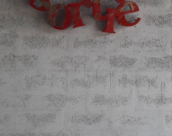 Aged metal sign letters