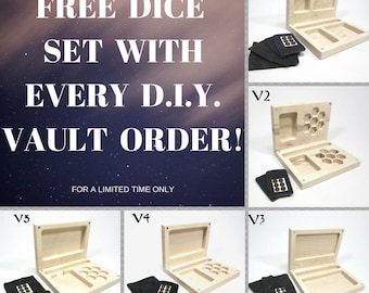 The DIY Player's Vault, Accessory Holder, Dice, Dice Box, Dice Case, Dice Tray, DND, D20, Dungeons and Dragons, RPG, Pathfinder, Miniatures