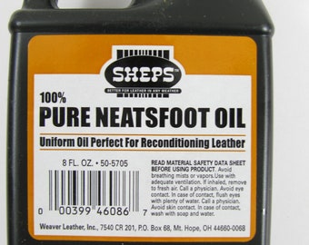 Sheps 100% pure Neatsfoot Oil reconditioning leather Crafting clothing Boots 8 oz jug