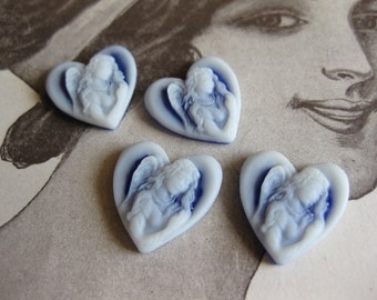 4 PC Angel Heart Cameo - 15MM - QQ01