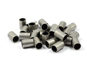 25 Pcs. Antique Silver 7x10 mm Tube Spacers Findings
