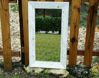 Rustic Mirror Reclaimed Barnwood Beach Nursery Cottage Chic