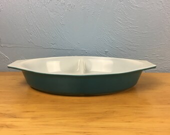Pyrex Horizon Blue 063 Divided Dish Casserole