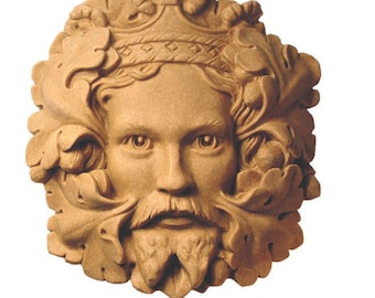 Green King Greenman Wall Plaque – Portland or Cotswold Stone