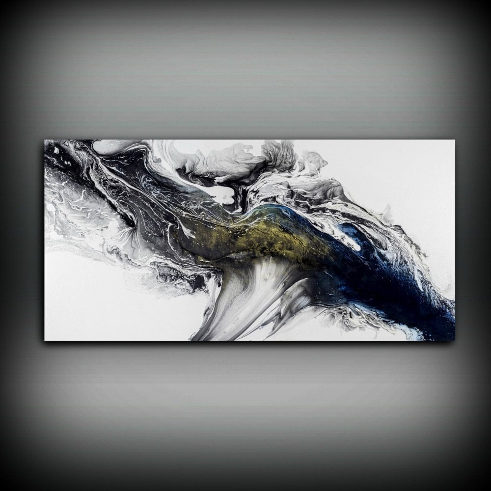 Black and White Wall Art Gift Abstract Painting Print