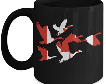 Canada Goose Coffee Mug Canadian Flag Geese In Flight