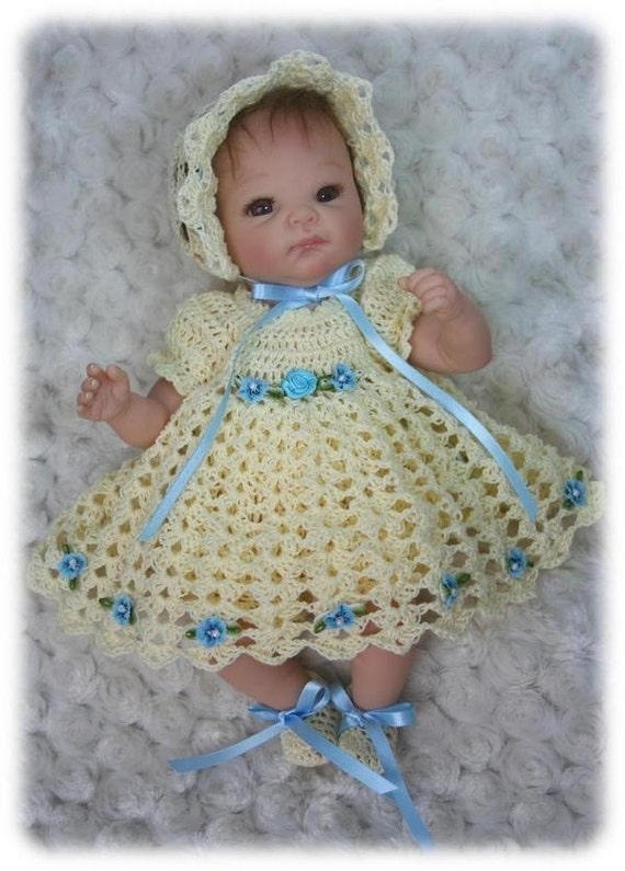 Crochet Pattern 6 DRESS SET for 10 inch to 12 inch Baby
