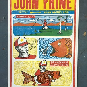 John Prine Woodcut Poster