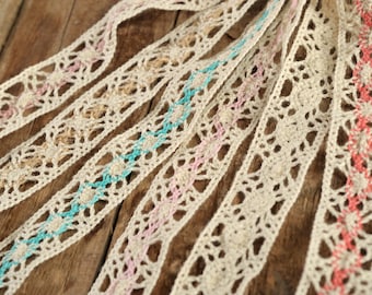 Crochet Lace Ribbon Lace Trim Crochet Ribbon Crochet Trim Ribbon Crochet Lace Trim Embellishment Wedding Lace Crocheted Lace 2,5cm