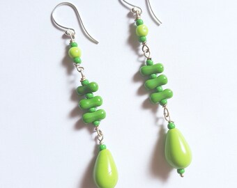 Vintage Green Beaded Drops