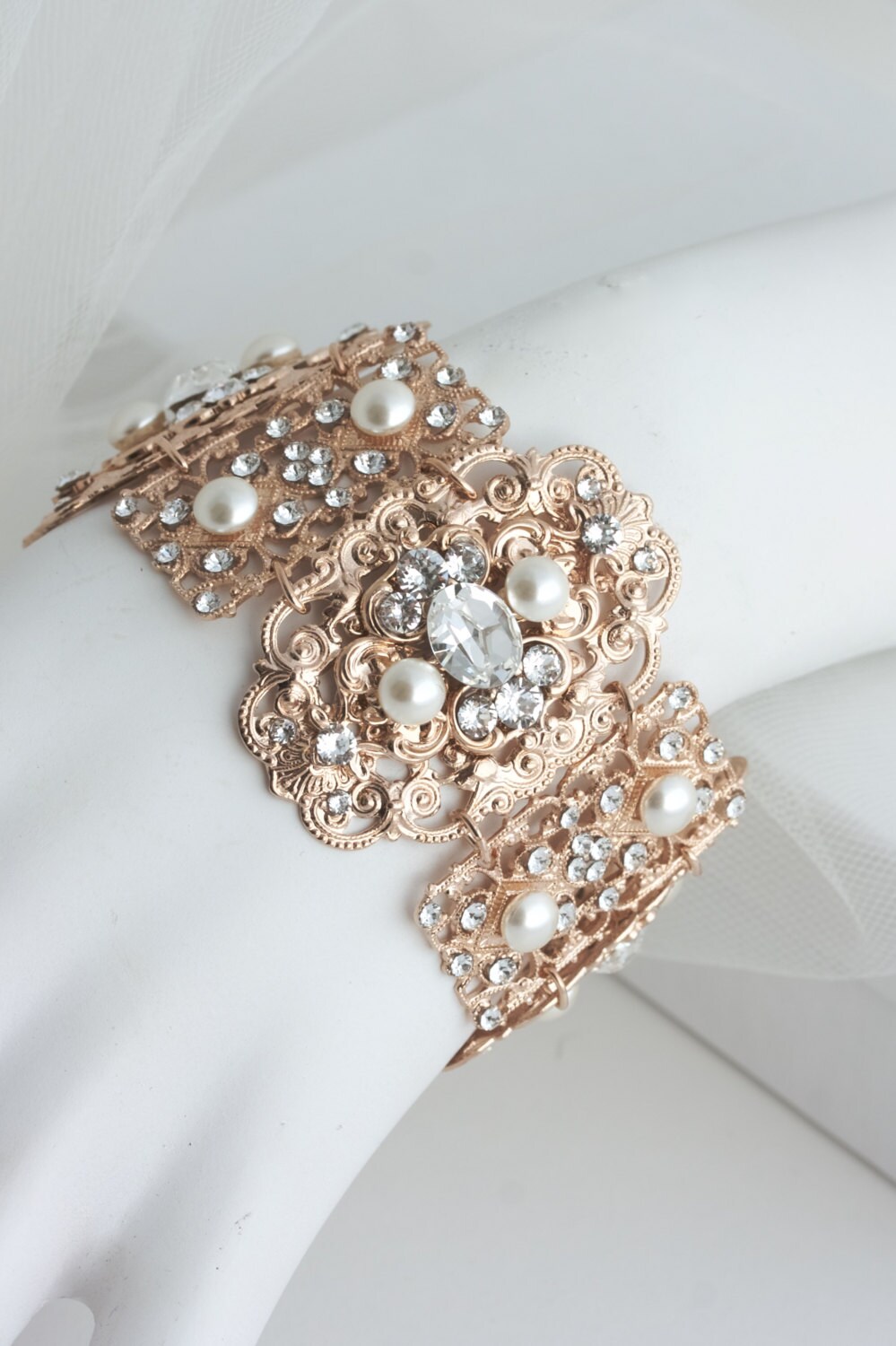 Bridal Cuff Bracelet Vintage 9