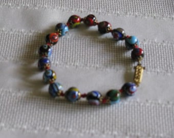 Vintage Venetian Glass Bead Bracelet