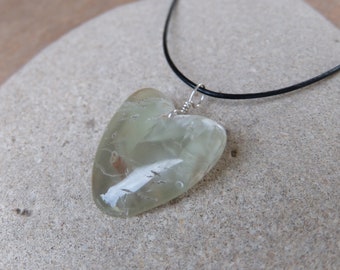 Prehnite heart jewelry - naturally sourced gem stone jewelry - love heart jewellery handmade in Australia