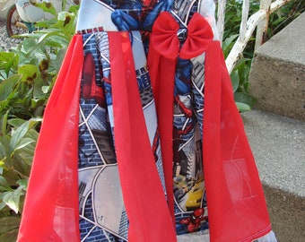 Custom Boutique Twirl Dress Designed with spiderman Fabric 2T-6X