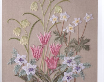 Embroidery patterns - japanese embroidery ebook - flower embroidery - botanical home decor - ebook - PDF - instant download
