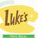 Gilmore Girls Luke's Diner Sign VINYL DECAL
